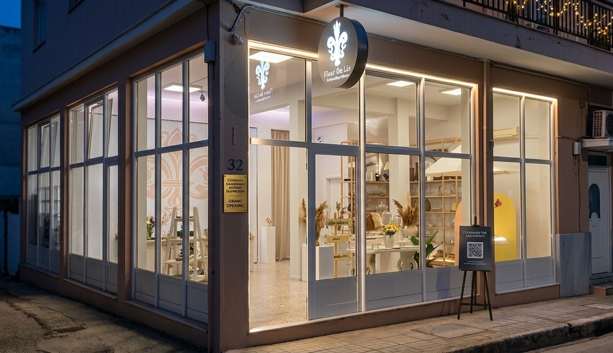 fleurdelis physical store gamos vaptisi party egkainia art workshop